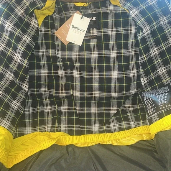 NWT BARBOUR X FLOWER MOUNTAIN Jacket in Black & Yellow - Picture 9 of 12
